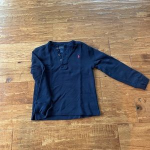 Boys Navy blue Ralph Lauren long sleeve shirt